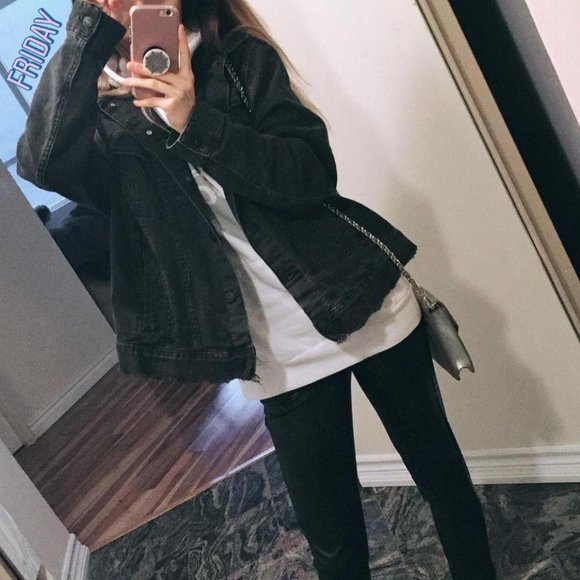 H&M acid wash denim jean jacket - Picture 2 of 4